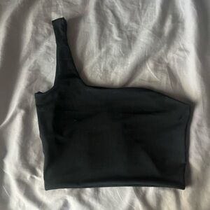 Black One-Shoulder Women's Top